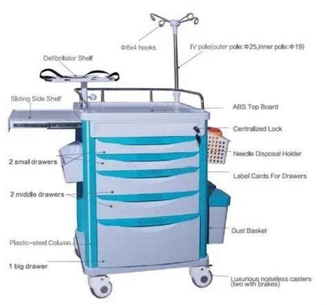 Net Abs Plastic And Steel Blue Emergency Trolley At Rs 45000 In New Delhi