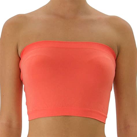 td collections women s basic stretch layer seamless tube bra bandeau top