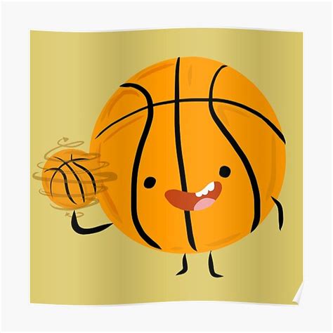 Basketball Smiley Face Poster By Pikafelix Redbubble