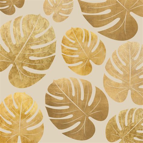 Buy Golden Palm Leaves Glamour Wallpaper Free Shipping