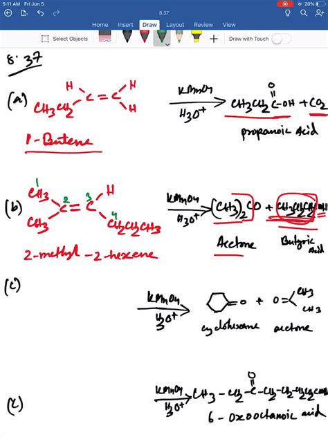 SOLVED Show The Structures Of Alkenes That Give The Following Products