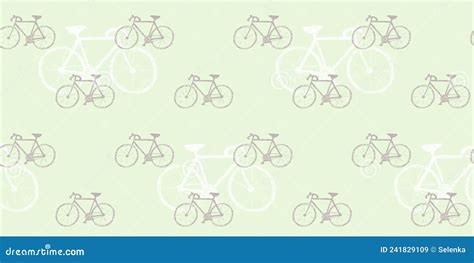 Doodle Style Seamless Pattern With Bicycles Stock Vector Illustration