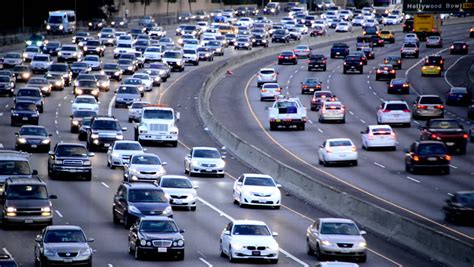 Stock Video Clip Of Daytime Rush Hour Traffic On Busy Freeway