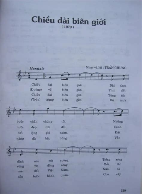 Sheet Nhạc Chiều Dài Biên Giới Trần Chung Song Lyric Sheet