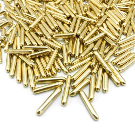 Gold Metallic Rods 90g Happy Sprinkles