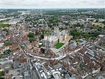 Foto de Catedral De Cantuária Kent Reino Unido De Alto Ângulo Drone ...