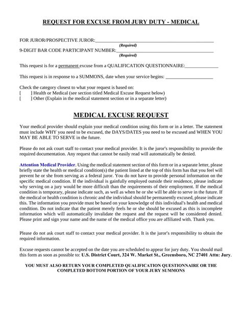 Medical Excuse Form Fill Out Printable PDF Forms Online