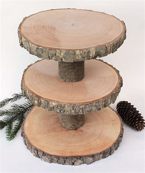3 Tiered Rustic Cup Cake Stand Wood Stand Rustic Cake Etsy