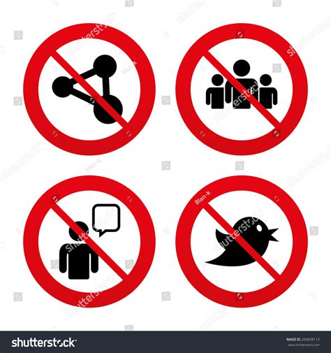No Ban Stop Signs Group People Stock Vector 269838113 Shutterstock