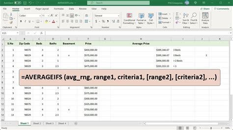 How To Use Averageifs Function In Excel Office 365 Youtube