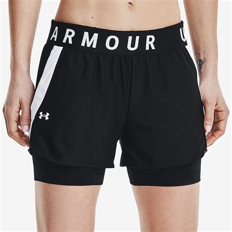 Under Armour Womens Play Up 2 In 1 Shorts Blackblackwhite Womens