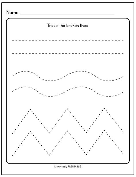 Preschool Line Tracing Worksheets 6ea
