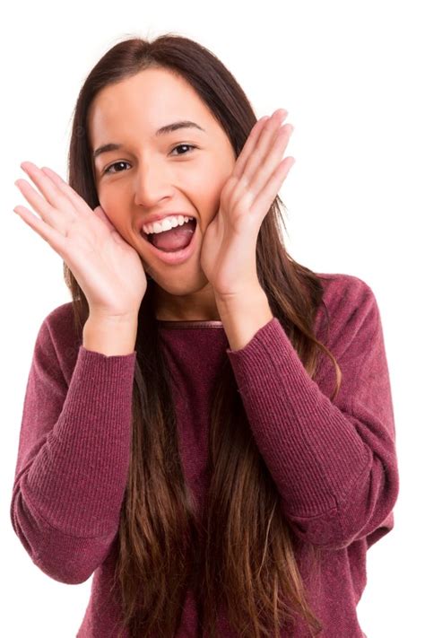 Very Happy Woman Screaming Of Joy Photo Background And Picture For Free