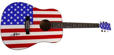 G d he wanted my mother, my brother, my sister and me, a to grow up and live happy on the land of the free. Toby Keith Autographed Signed USA Flag Acoustic Guitar ...