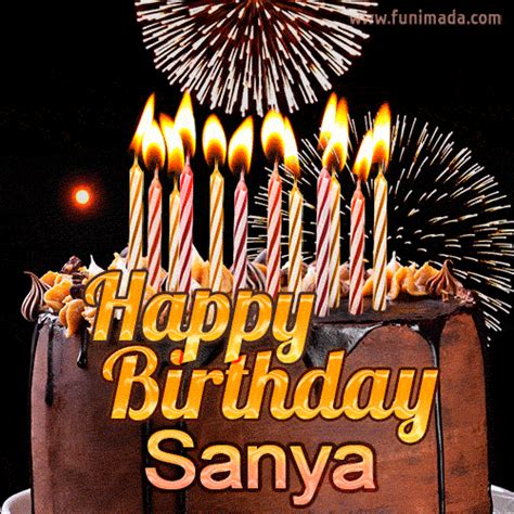 Chocolate Happy Birthday Cake For Sanya 