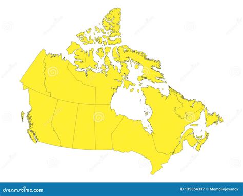 Maps Of Canada With Provinces Stock Vector Illustration Of Brown