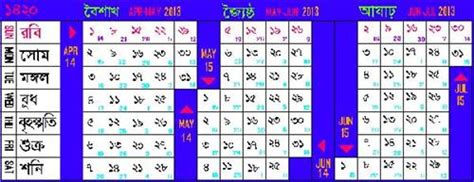 Bengali Calendar Current Bengali Calendar Solar Calendar