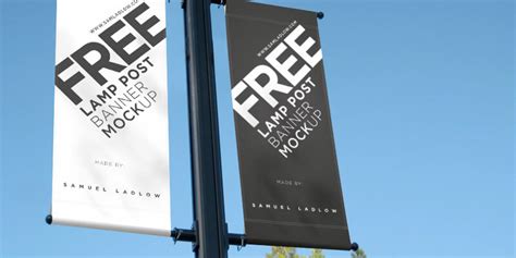 lamp post banner mockup bypeople