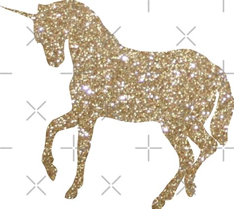 Gold Glitter Unicorn Stickers By Lilxpie Redbubble