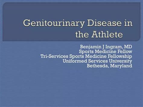 Ppt Genitourinary Disease In The Athlete Powerpoint Presentation
