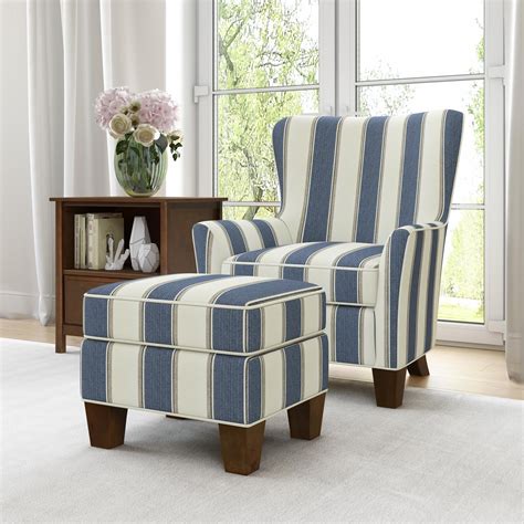 Better Homes And Gardens Grayson Accent Chair And Ottoman Set Gray Stripe