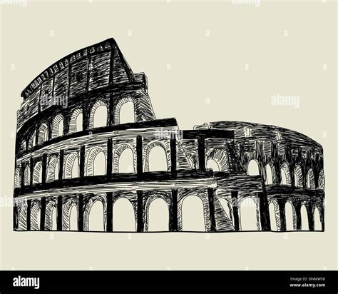Coliseo Romano Dibujo Vectorial Ilustración Para El Diseño Imagen