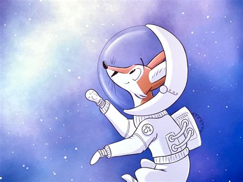 Max The Fox In Space Cute Space Fox Art Print Cute Animal Etsy