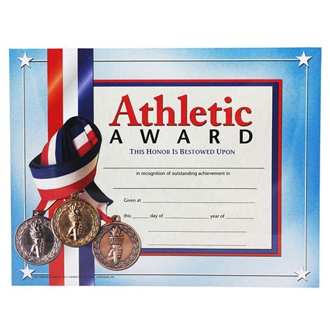 Athletic Award Certificate 85 X 11 Pack Of 30 H Va626 Flipside