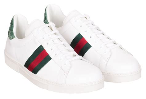 Gucci White Leather Lace Up Web Stripe Sneakers Tennis Shoes Us 13 135