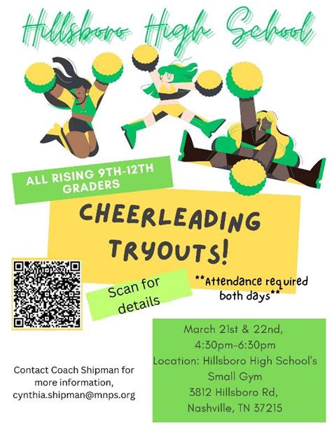 Cheerleading Tryouts March 21 And 22 We Are Hillsboro