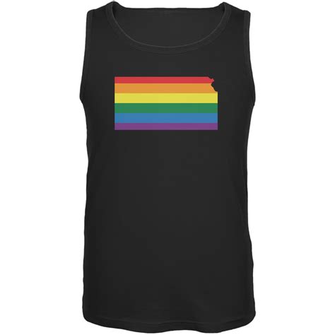 Kansas Lgbt Gay Pride Rainbow Black Adult Tank Top Large Walmart Com