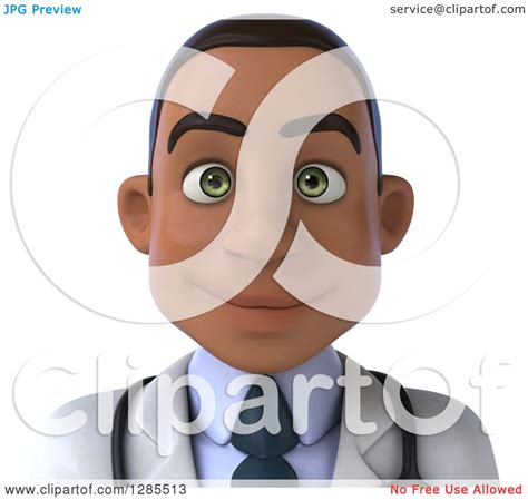 Clipart Of A 3d Young Black Male Doctor Avatar Royalty Free