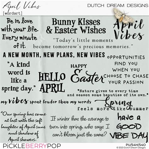 April Vibes Wordart By Dutch Dream Designs