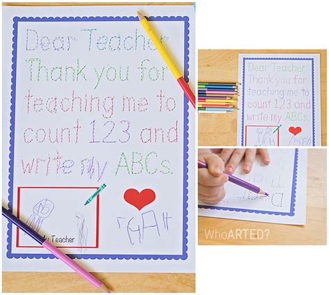 Traceable Teacher Appreciation Thank You Printable Who