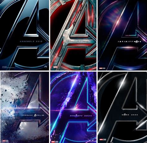 Avengers 1 2 3 4 5 6 All Teaser Posters By Andrewvm On Deviantart