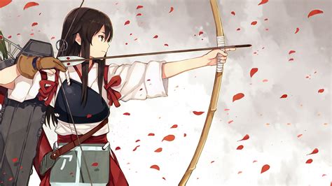 Archer Girls With Guns Brunette Long Hair Kantai Collection Anime
