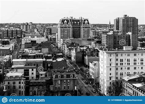 View Of Buildings Along Charles Street In Mount Vernon Baltimore