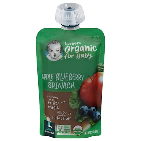 Gerber Organic For Baby Apple Blueberry Spinach 2nd Foods 35 Oz Baby