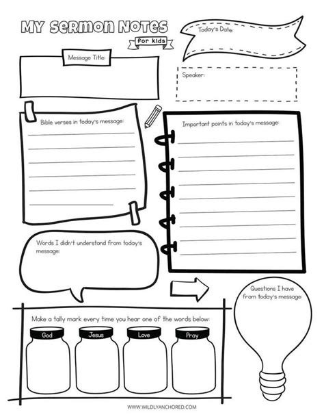 And that's if you already are seasoned in how to write a sermon! Sermon Notes For Kids Free Printable | Wildly Anchored ...