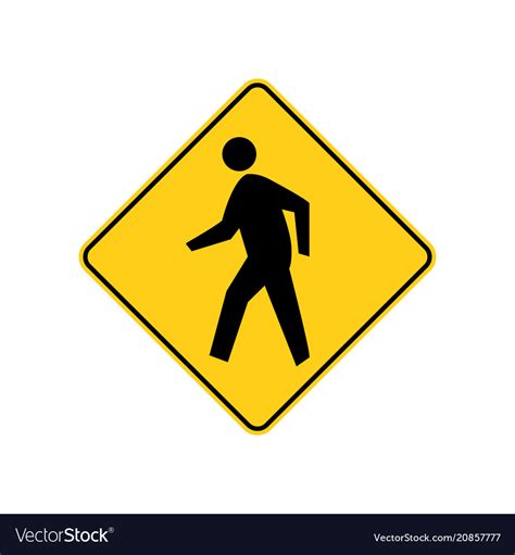 Usa Traffic Road Signs Pedestrian Crossing Ahead Vector Image
