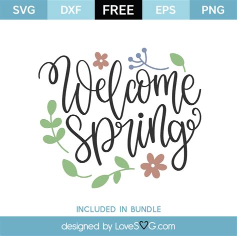 Free Welcome Spring Svg Cut File