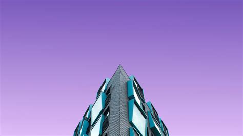 Download 3840x2160 Wallpaper Building Purple Sky Minimal