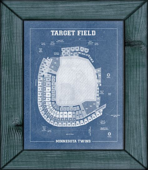 Print Of Vintage Minnesota Twins Target Field Baseball Seating Chart On