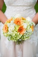 BRIDESMAIDS: Orange Gerbera Daisy and Viburnum Bridal Bouquet | Daisy ...