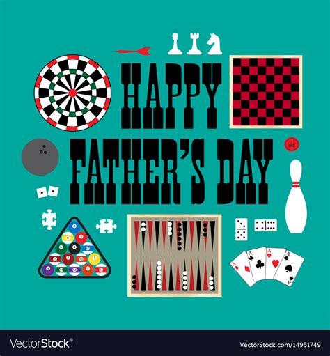 Happy Fathers Day Games Royalty Free Vector Image