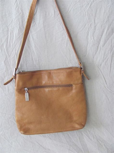 Women S Tignanello Carmel Brown Leather Hobo Purse Handbag X X