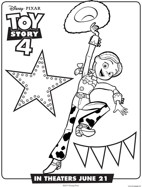 Toy Story 4 Jessie Coloring Page Printable
