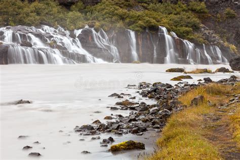 Hraunfossar Waterfall Iceland Stock Photo Image Of Sightseeing Rock