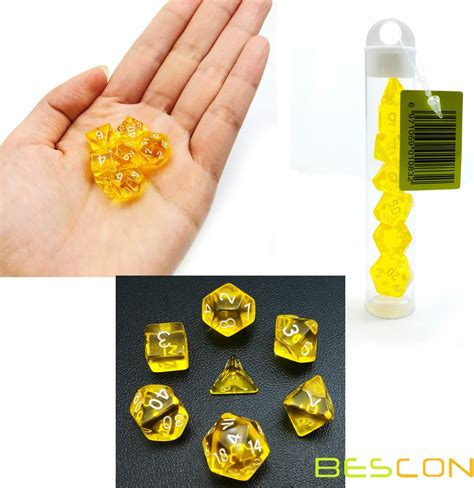 Bescon Mini Translucent Polyhedral Rpg Dice Set 10mm Small
