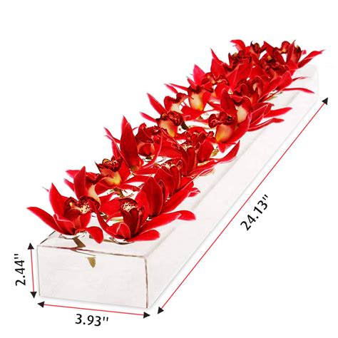 Rectangular Floral Centerpiece For Dining Table 24 Inches Long